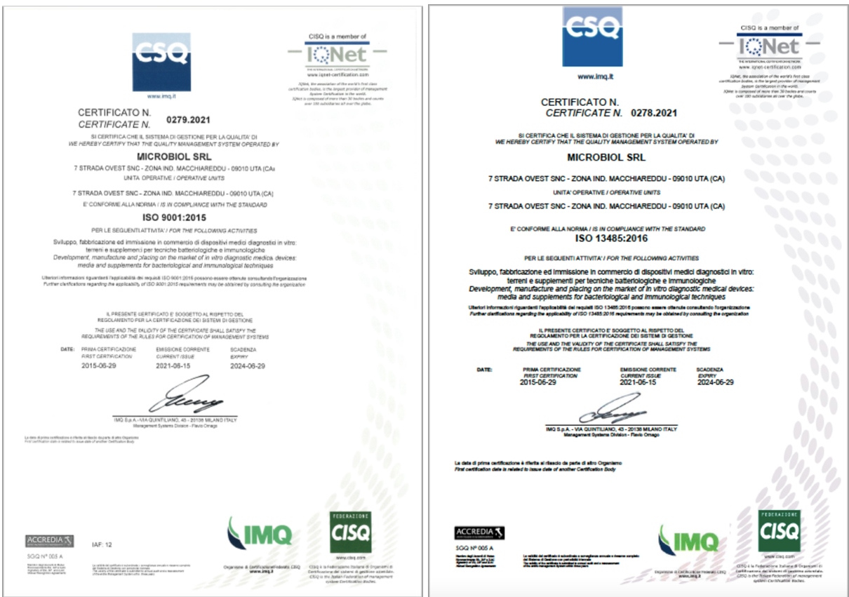 UNI EN ISO 9001/UNI CEI EN ISO 13485:2021